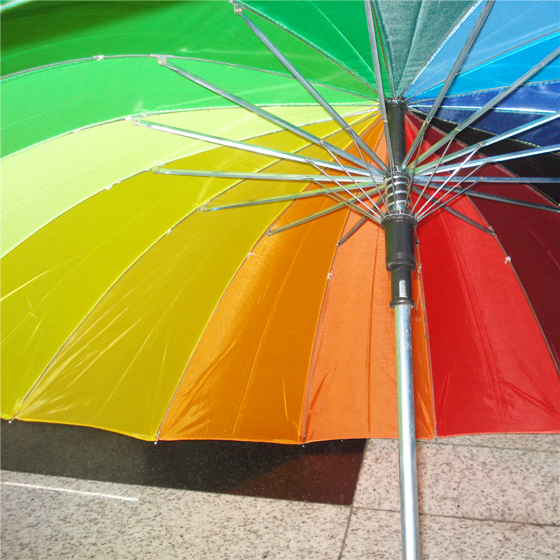 韩版潮流风16色彩虹伞超强防风晴雨伞男女伞细节图