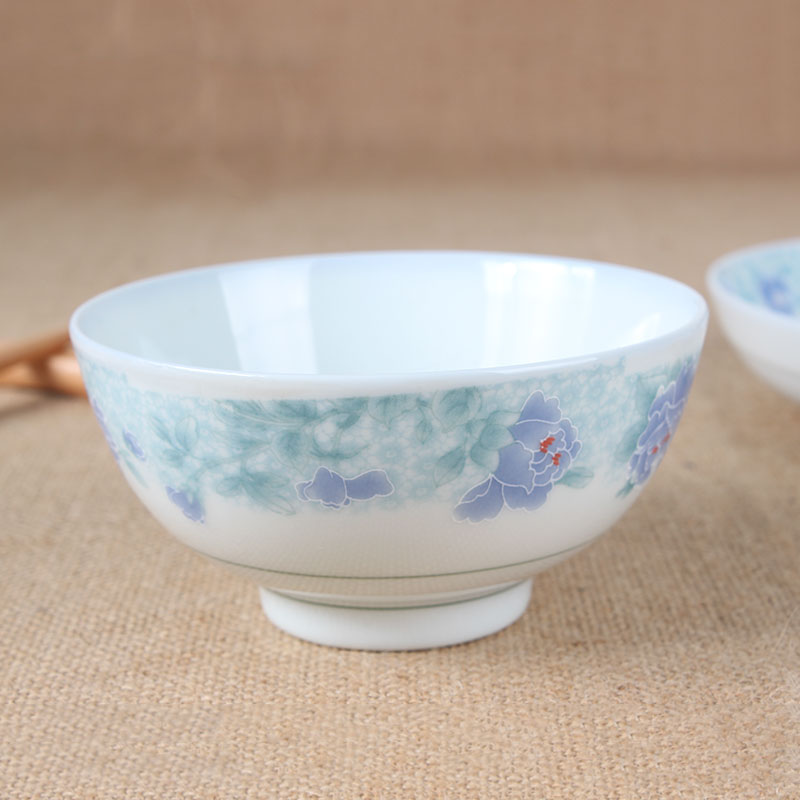 红杜鹃(8006) 晶玉贝瓷 釉下彩4.5寸直口碗陶瓷碗产品图