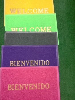 Brushed Spanish Floor Mat Bienvenido5838 details Picture