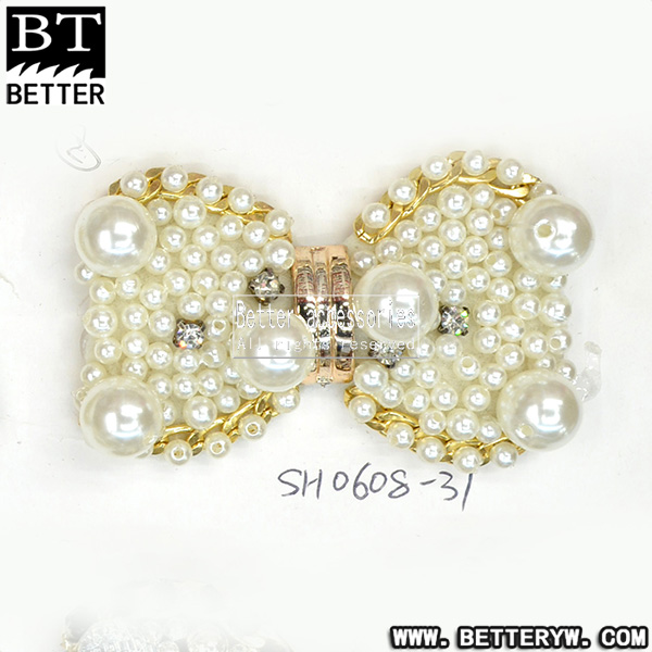 【 New launch 】 New shoe flower single shoe cloth flower beaded nail beaded shoe flower bow shoe buckle