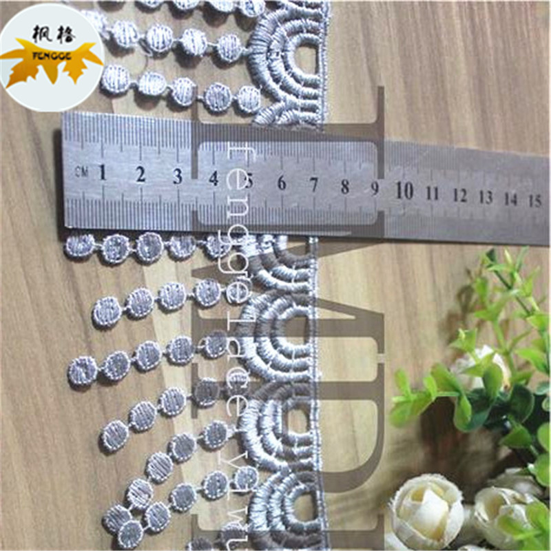 Factory direct sale of exquisite silver-gray polka dot drawstring lace Application Scenario