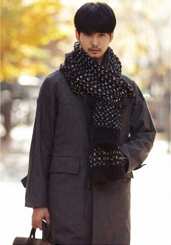 马海毛毛线围巾女超长加厚 粗毛线围巾围脖针织披肩产品图