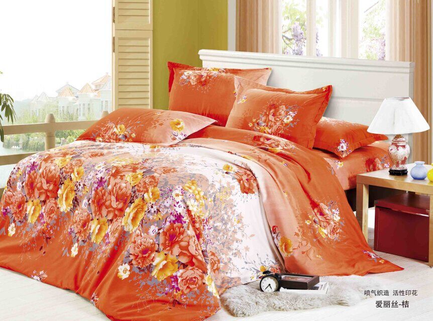 4-piece set, bedding, long-staple cotton manufacturer, cheap, brushed, printed, foreign trade Specification image