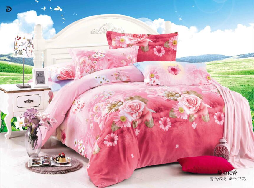 4-piece set, bedding, long-staple cotton manufacturer, cheap, brushed, printed, foreign trade Application Scenario