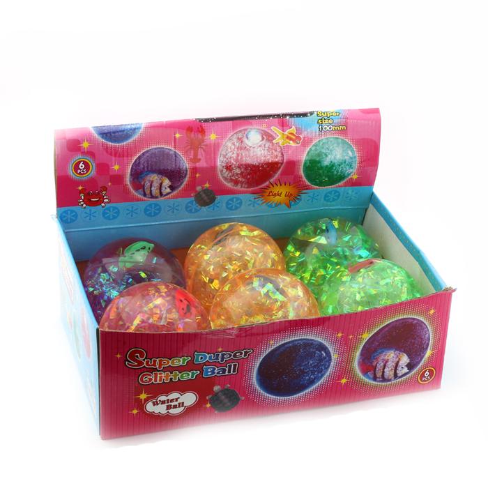 12cm闪光球 儿童水晶球 发光弹力球 跳跳球