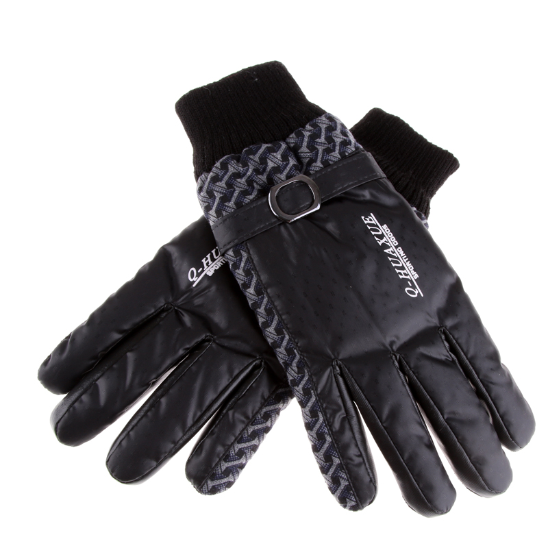 骑车套男士手套五指加厚加绒防寒防水保暖手套产品图