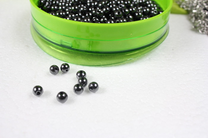 2016定制保健手链黑胆石装饰手链细节图