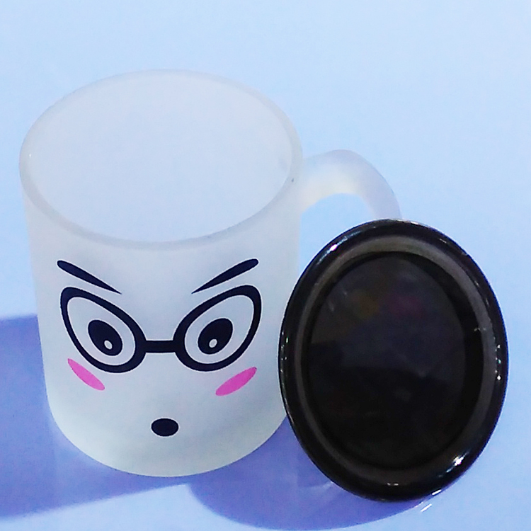 Classic Teacup Five Yuan Ten Yuan Store Delivery Glass Frosted Cup Smiley Face Frosted Mug details Picture