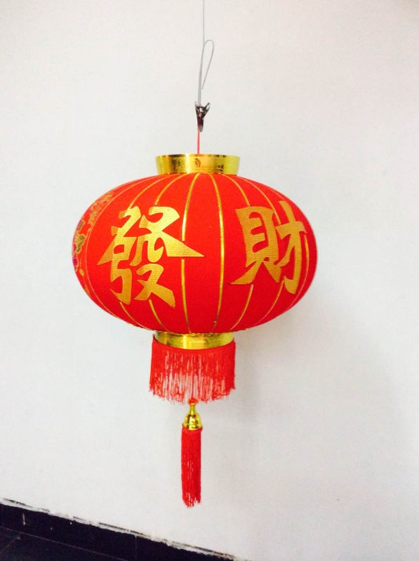 厂家直销 大红灯笼批发订做 植绒牡丹恭喜边灯笼 喜庆装饰品产品图