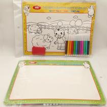 Children doodle white board with 12 color white board brush white board in Chinese and English multiple patterns