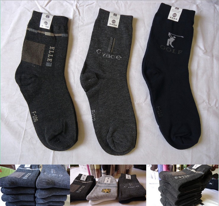 秋冬中厚保暖男士袜子 中老年商务袜 中筒袜 休闲袜