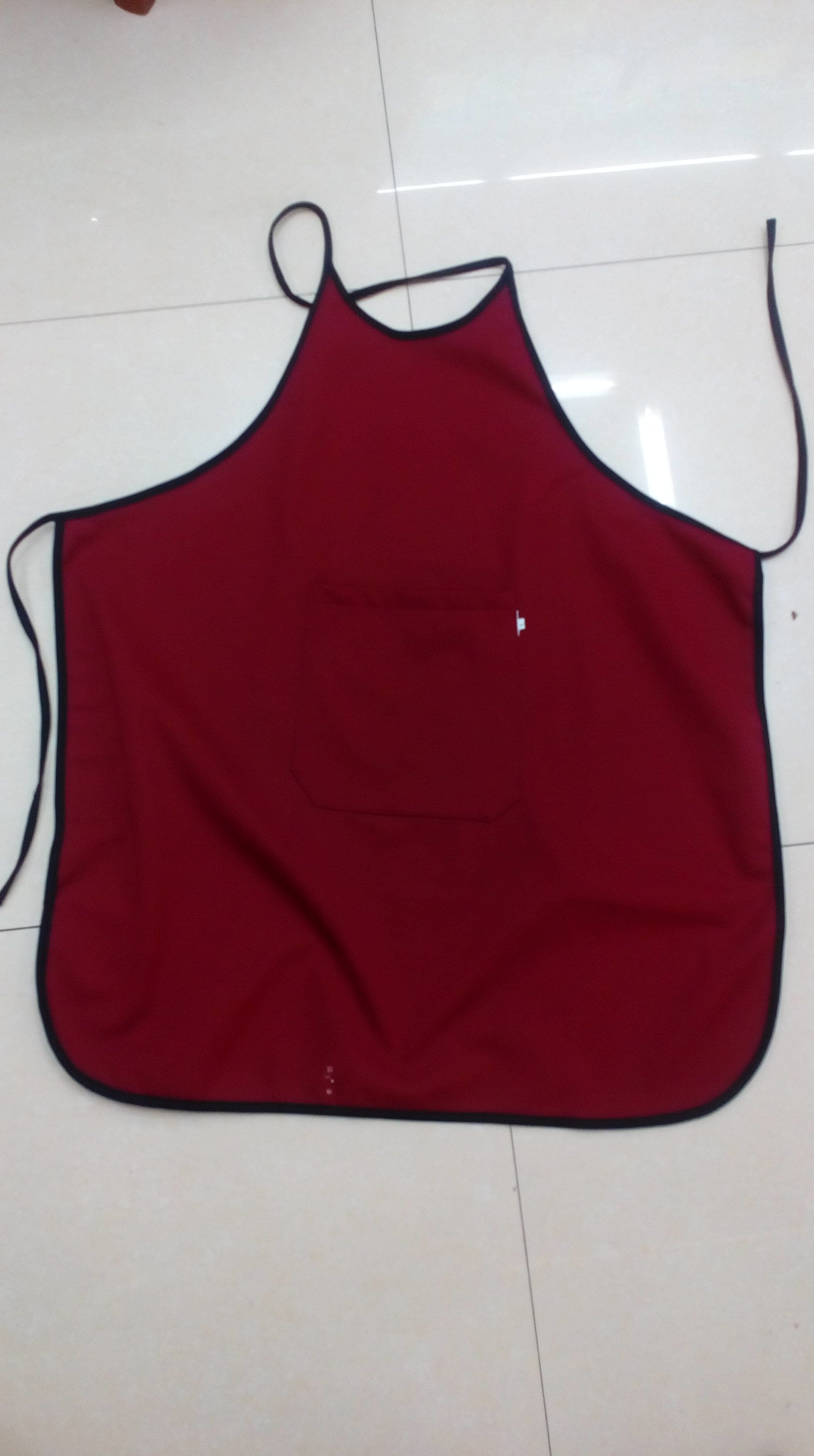 防水加厚防水纯色服务员 餐厅美甲咖啡酒店无袖厨房围腰 围裙细节图