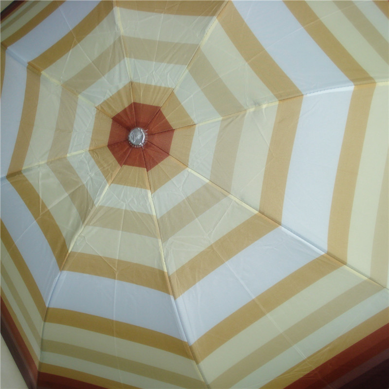 Fresh striped umbrella, four-color striped contrasting three-fold umbrella, creative folding umbrella