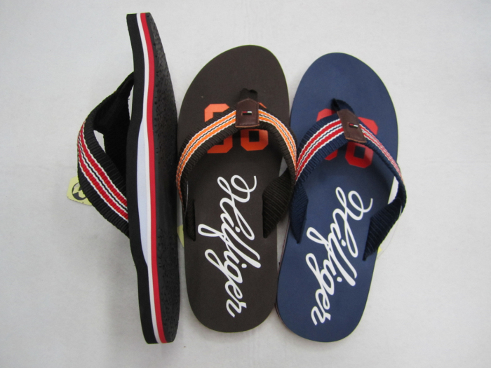 Custom-made high-end TPR-soled men's beach herringbone slippers details Picture