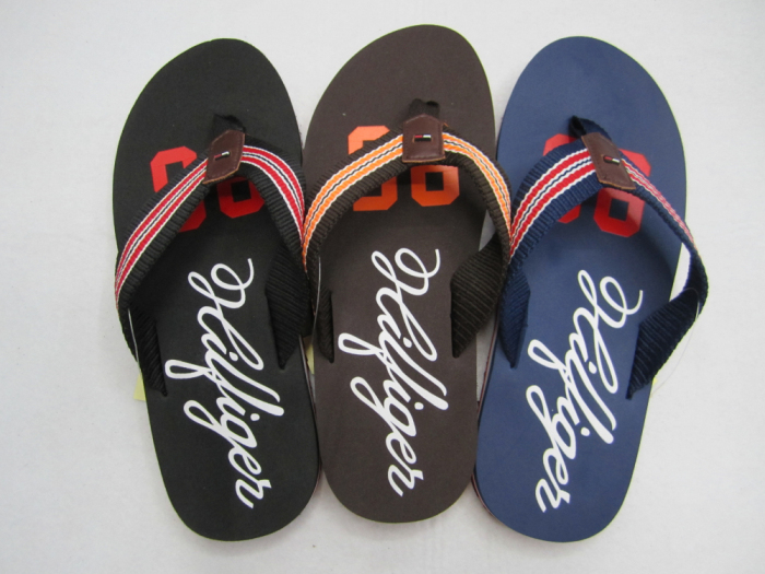 Custom-made high-end TPR-soled men's beach herringbone slippers