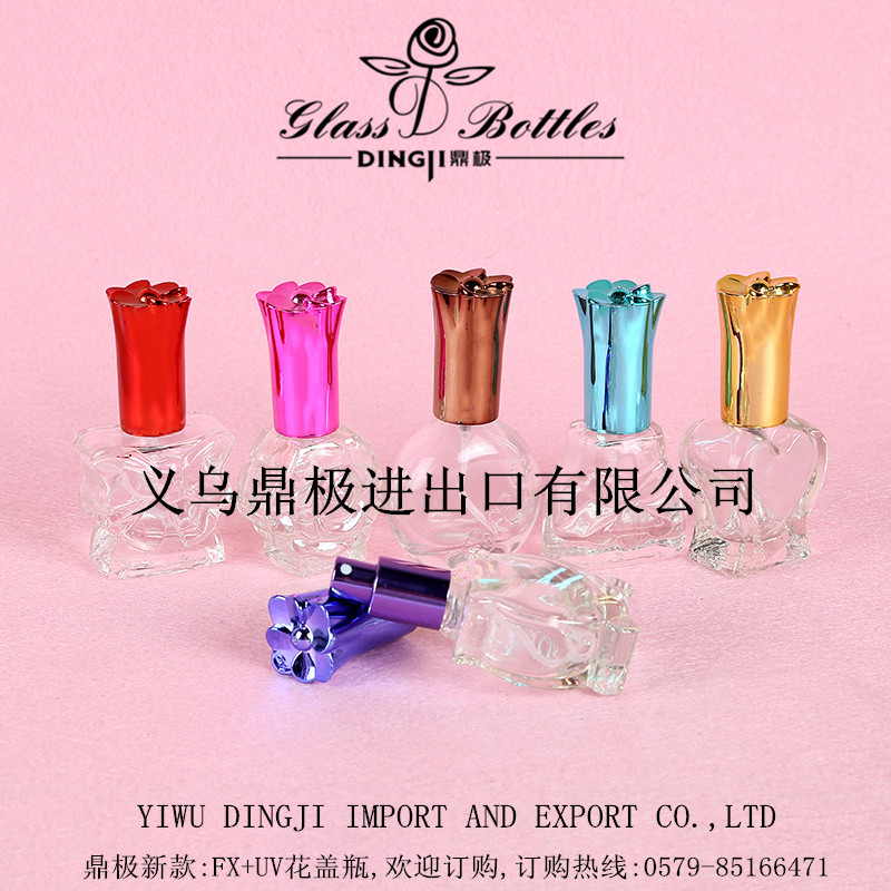 厂家直销FX 10ml UV花盖小的玻璃瓶 小的玻璃空瓶