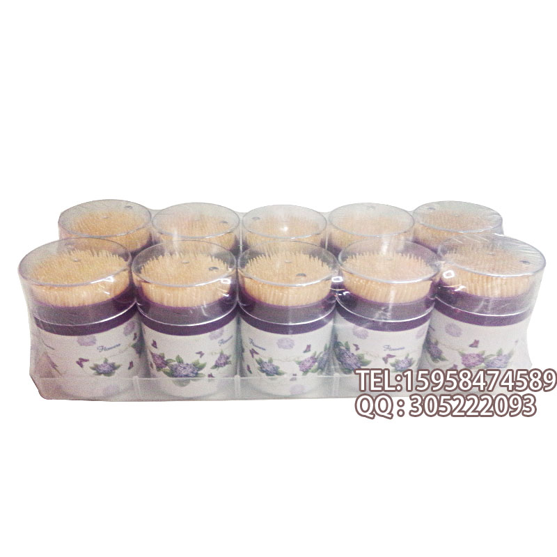 Toothpick Wholesale Bamboo Toothpick Double Tip Full Bottle Printed Plastic Bottle 2088