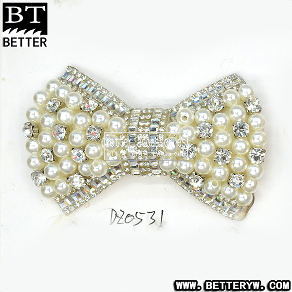 新款秋冬季单鞋布花串珠手工鞋花蝴蝶结dz0531