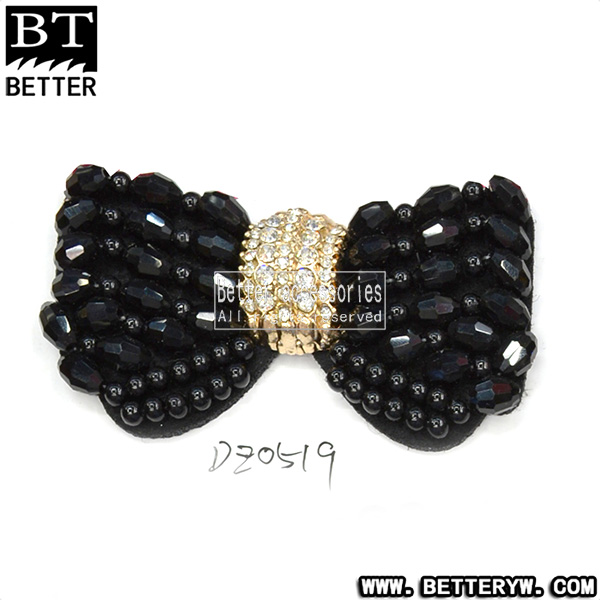 新款秋冬季单鞋布花串珠手工鞋花蝴蝶结dz0519