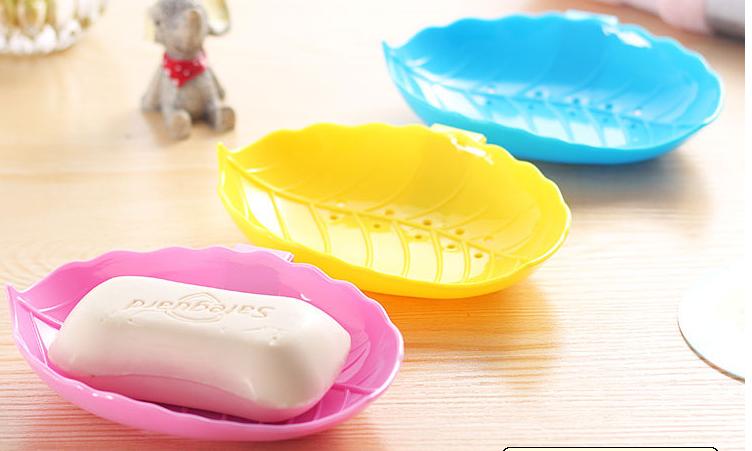 创意叶子造型无痕吸壁式香皂托盘 浴室沥水置物架可拆卸香皂盒详情图3