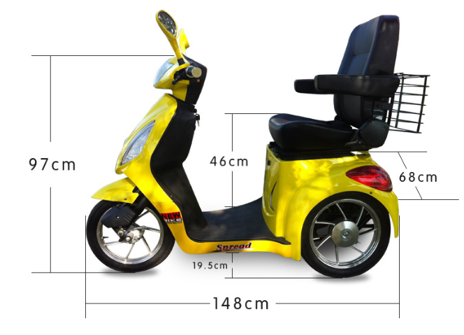 LYL-002 48v20A senior electric large-wheel tricycle with shock-absorbing car seat cushion details Picture