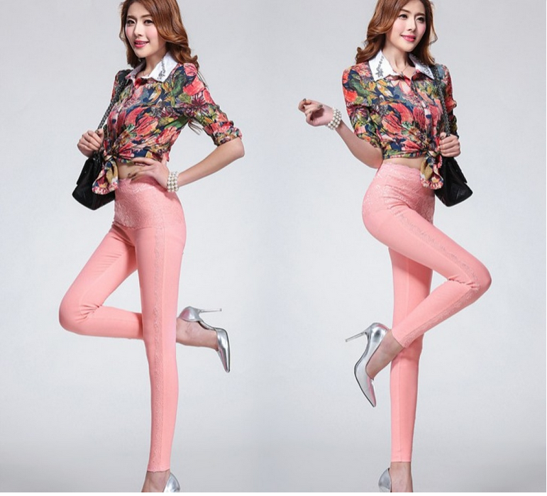 Korean fashion leggings, lace patchwork slimming pencil pants, capre pants and skinny pants Application Scenario