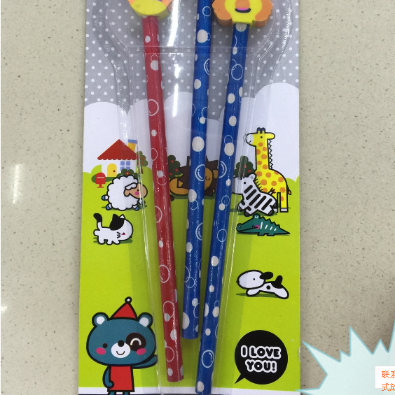 Super Spirit Gift Creative company gift cartoon pencil with big head animal eraser 2022 new eraser thumbnail