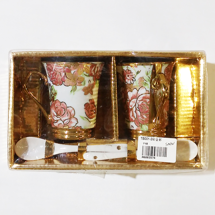 Ten-yuan store supply: Ceramic cup series, milk cup, couple cup, TB001-2 platinum cup details Picture