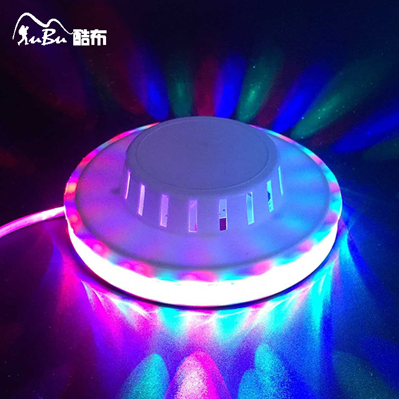 亚克力七彩炫光旋转飞碟灯碟片灯超炫舞台灯48LEDD生日礼物