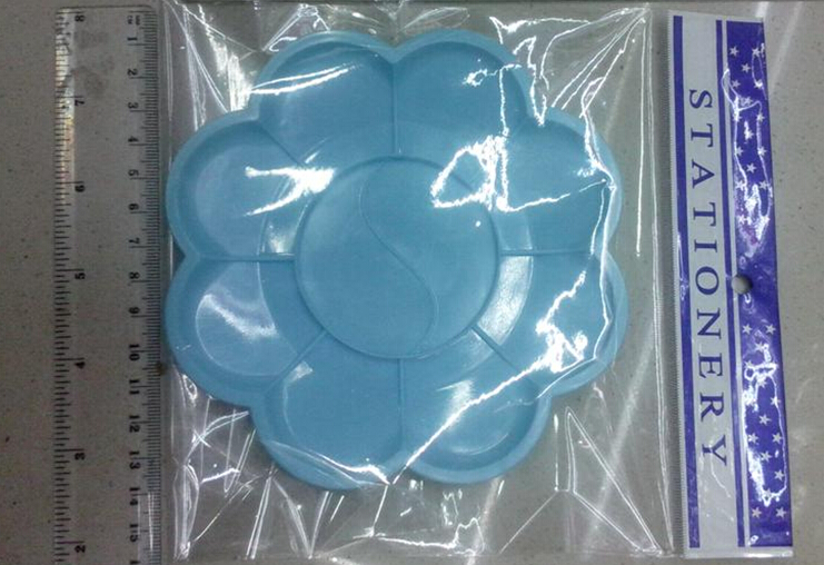 调色盘 塑料调色盘 蓝色圆形调色盘产品图