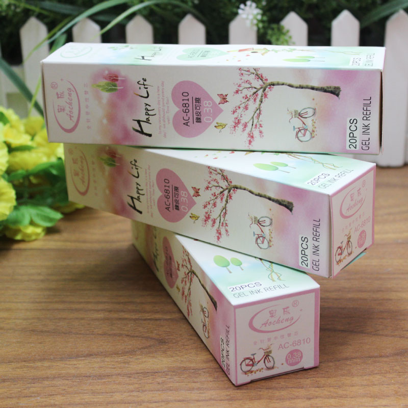 Factory direct sales: Pastoral style erasable gel pen refill, Aocheng 6810 details Picture