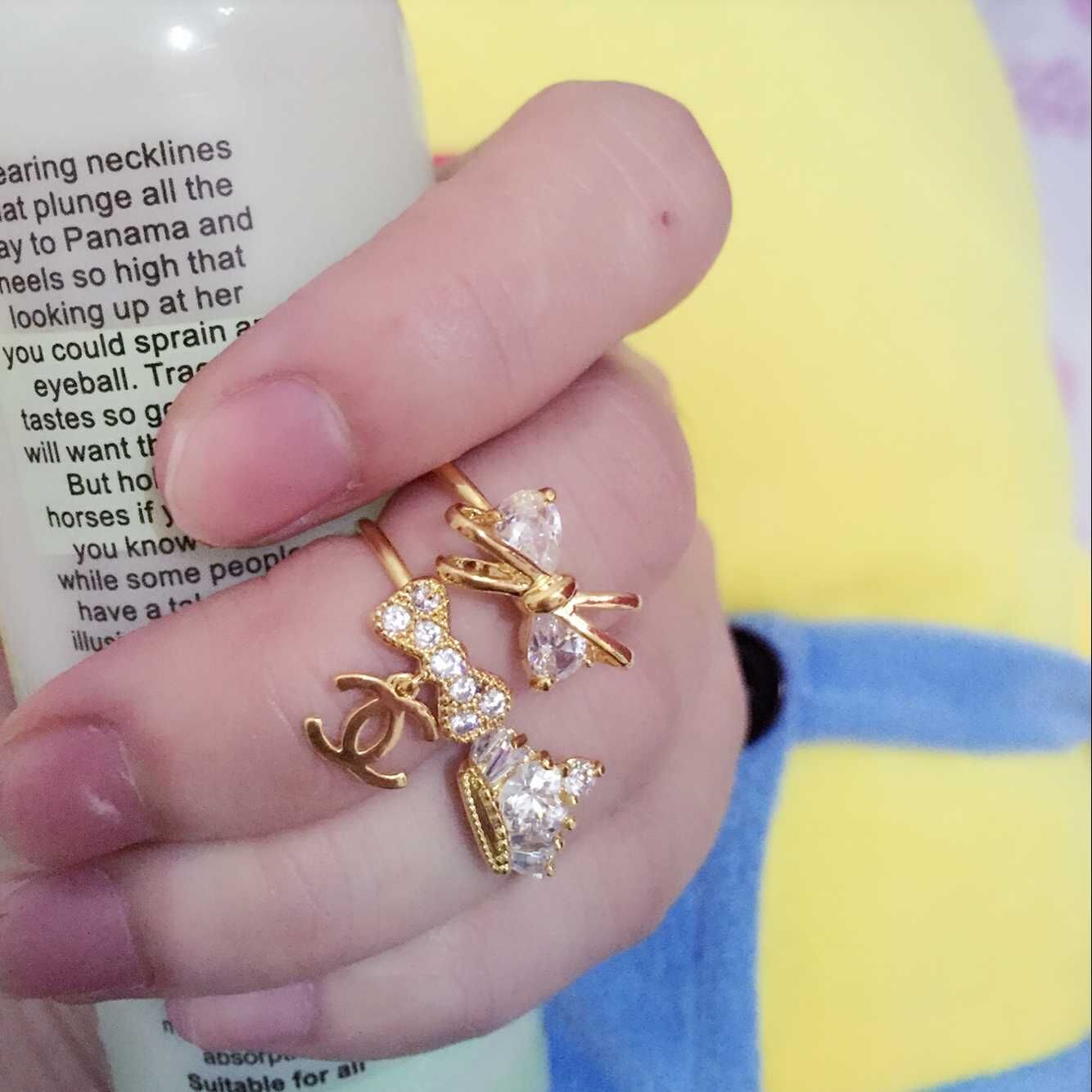 韩版时尚甜美U形开口可调节戒指指环女首饰手饰饰品产品图