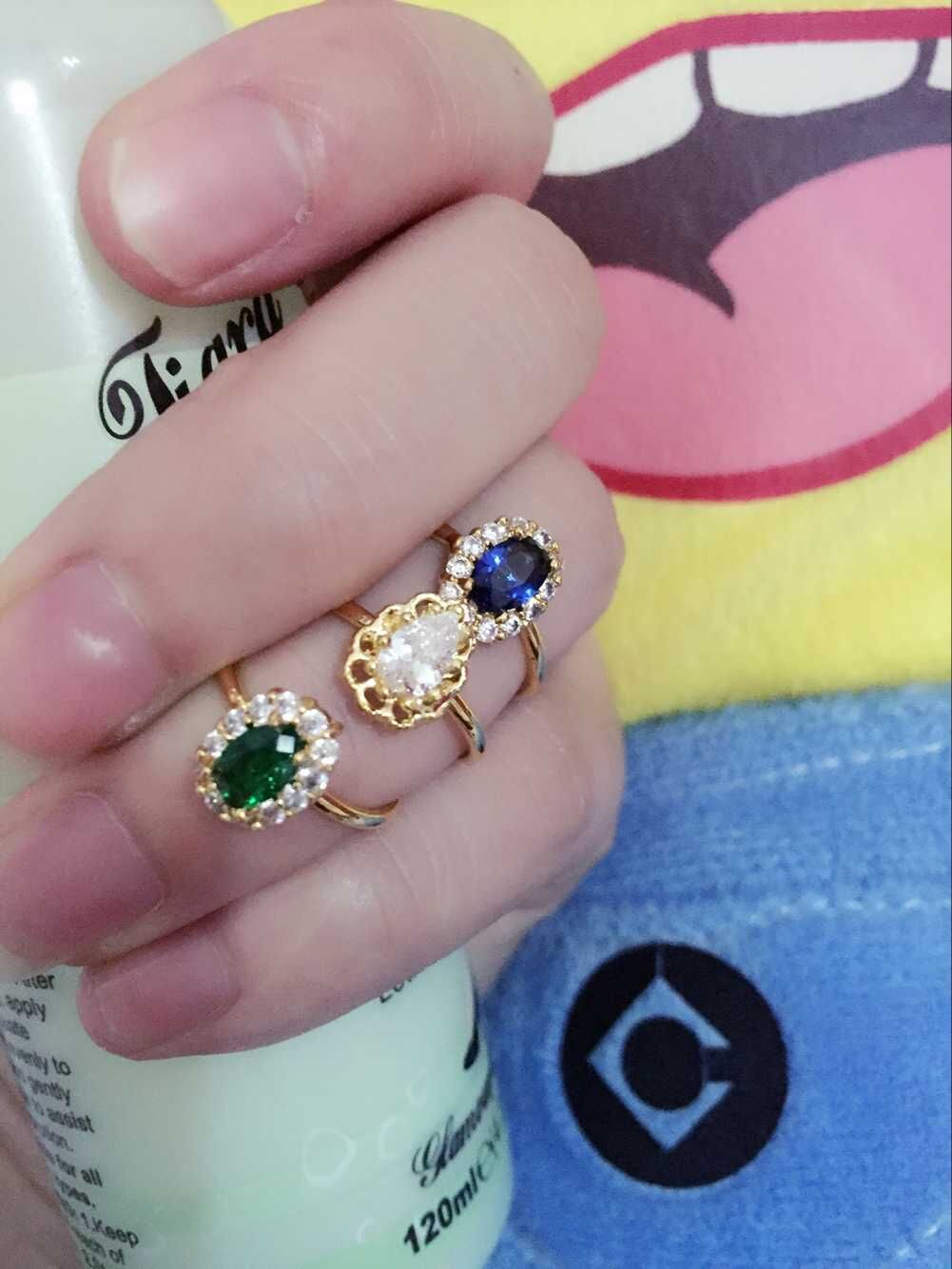 韩版时尚甜美U形开口可调节戒指指环女首饰手饰饰品细节图