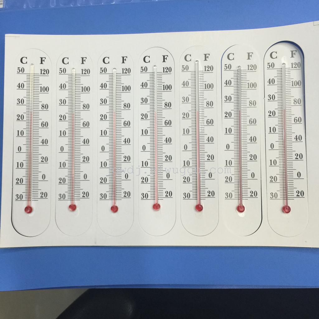 The manufacturer offers wholesale paper glass thermometers, semi-circular mini self-adhesive small thermometers details Picture
