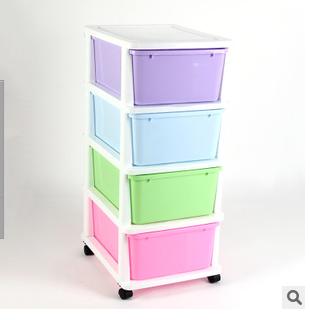 新款炫彩收纳柜 多功能创意储物柜四层抽屉式组合柜 产地货源产品图