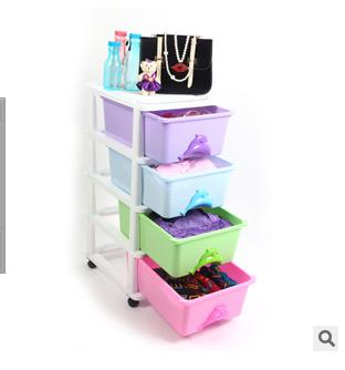新款炫彩收纳柜 多功能创意储物柜四层抽屉式组合柜 产地货源