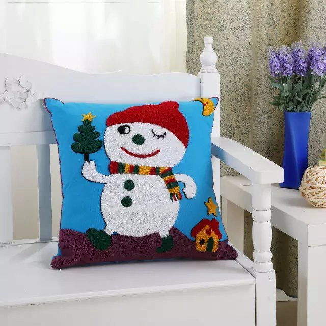 Blue Cute Cartoon Series Embroidered Towel Embroidered Car Sofa Cushion Pillow Case details Picture
