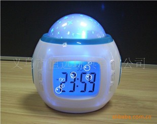 Colorful projection lamp clock Music starry sky perpetual calendar projection clock clock