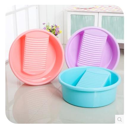 007洗衣盆 带搓衣板 脸盆一体式节水洗衣盆产品图