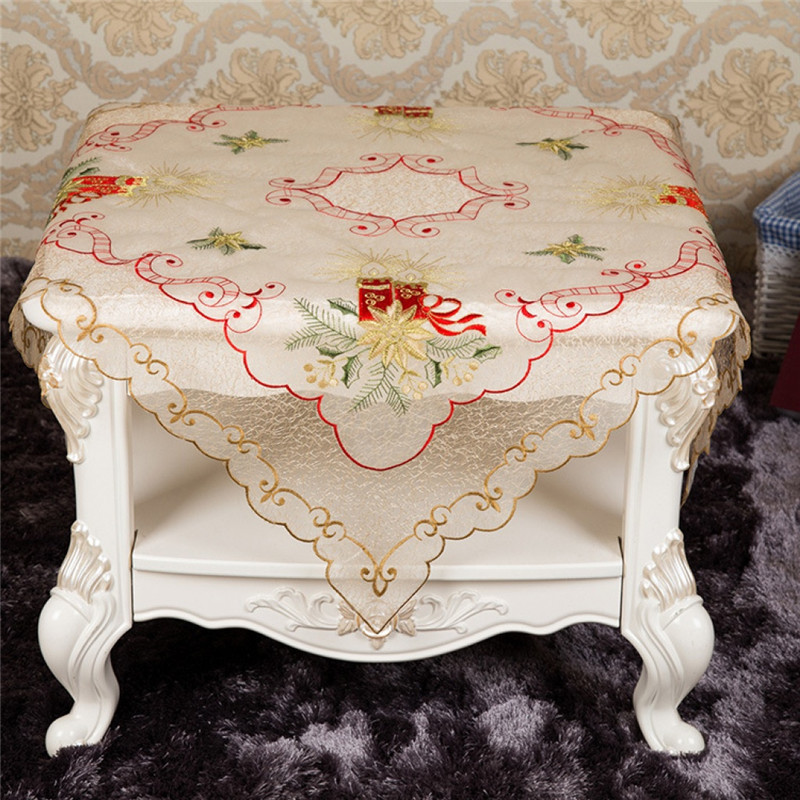 中式古典桌布手工绣花桌布方形桌布圣诞绣花桌布细节图