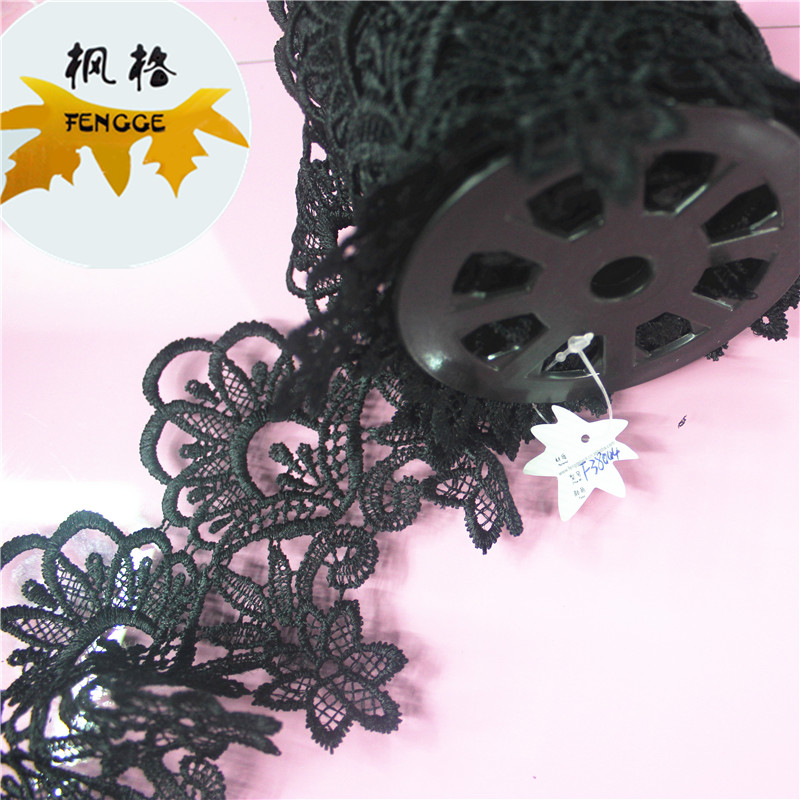 Factory direct sales of black water-soluble polyester DIY embroidered lace accessories Application Scenario