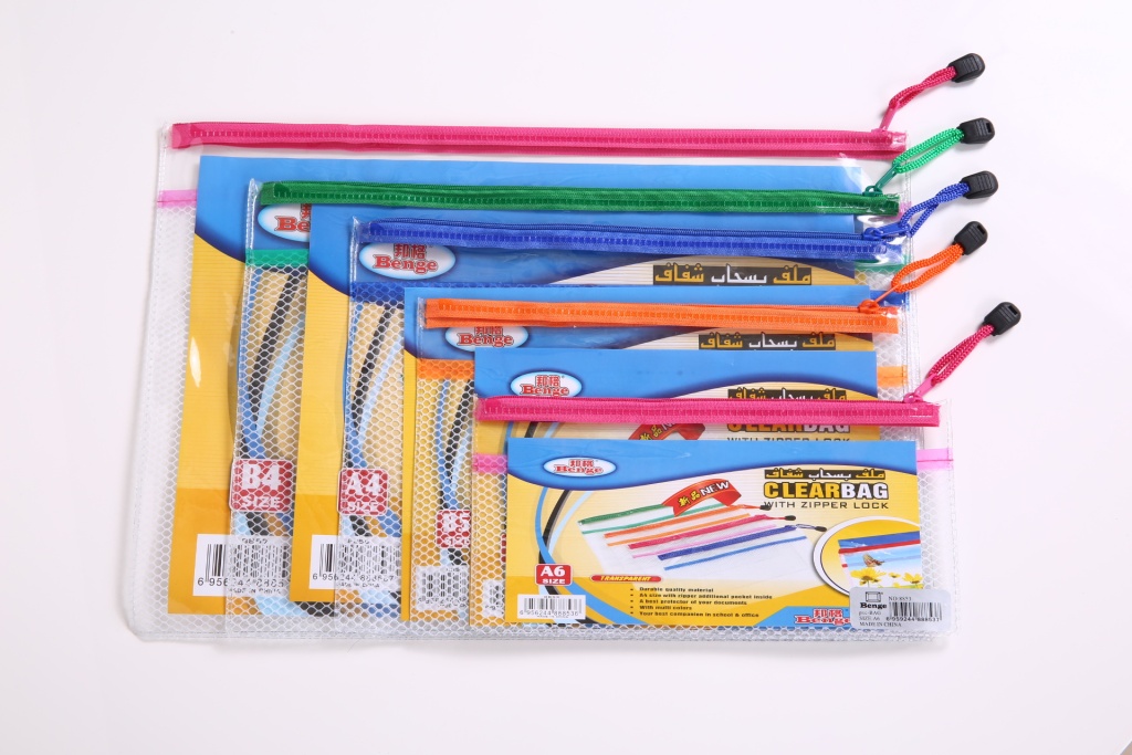 Transparent file bag Plastic zipper file bag office material bag wholesale cross section thumbnail