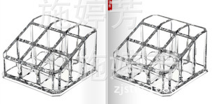 M-8203透明水晶唇彩口红收纳盒口红唇彩收纳盒9孔口红方座