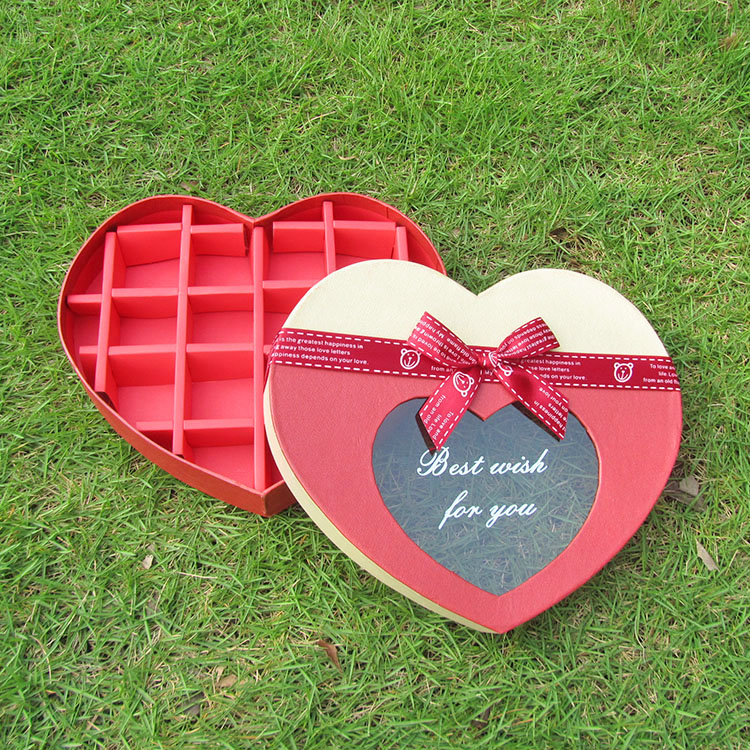 J5903爱心开窗14格巧克力包装盒糖果盒圣诞节创意礼品盒细节图