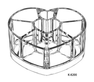 厂家直销：透明水晶心形收纳盒心型口红座M-8200