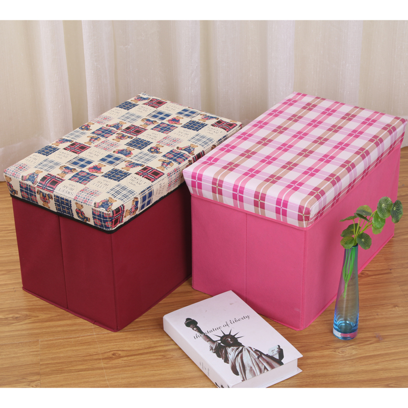 收纳箱储物登时尚彩色收纳凳整理箱可坐折叠产品图