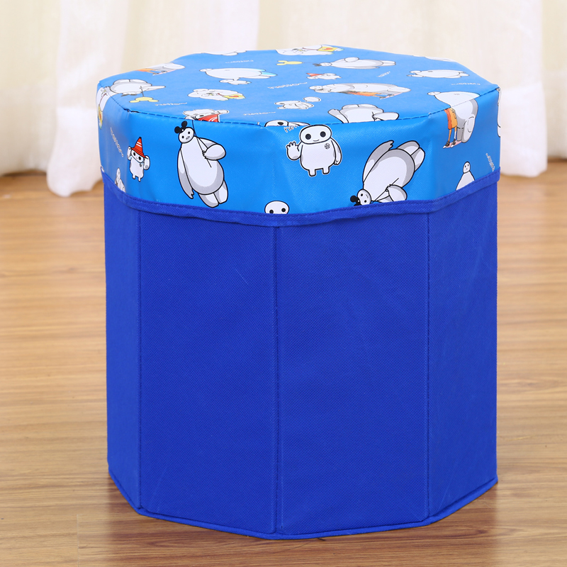 Non-Woven Octagonal Storage Stool Storage Bucket Home Can Sit Folding Storage Box details Picture