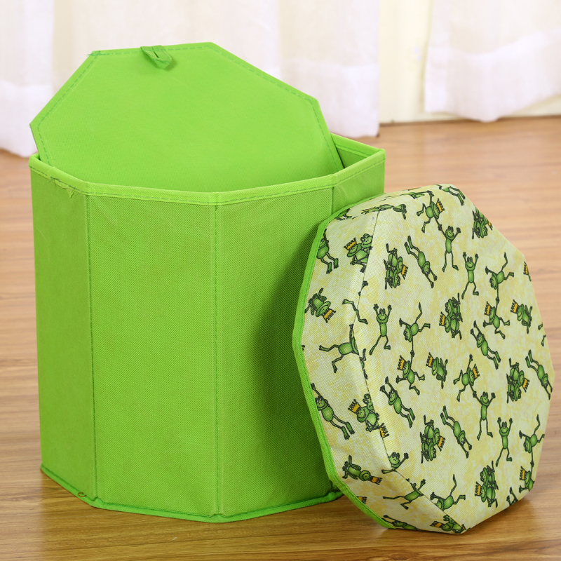 Non-Woven Octagonal Storage Stool Storage Bucket Home Can Sit Folding Storage Box Application Scenario