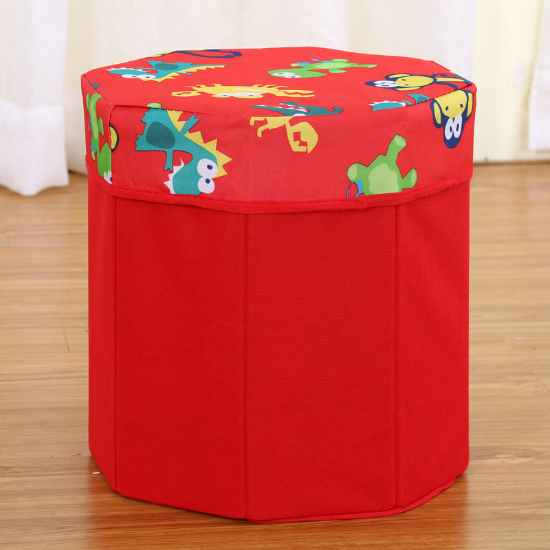 Non-Woven Octagonal Storage Stool Storage Bucket Home Can Sit Folding Storage Box Specification drawing