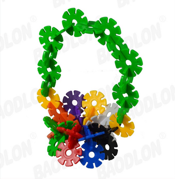 供应优质无毒无味塑料塑胶儿童益智积木玩具大号雪花片细节图